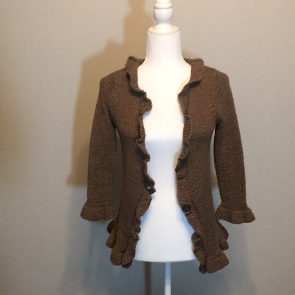 Carole Little brown cardigan